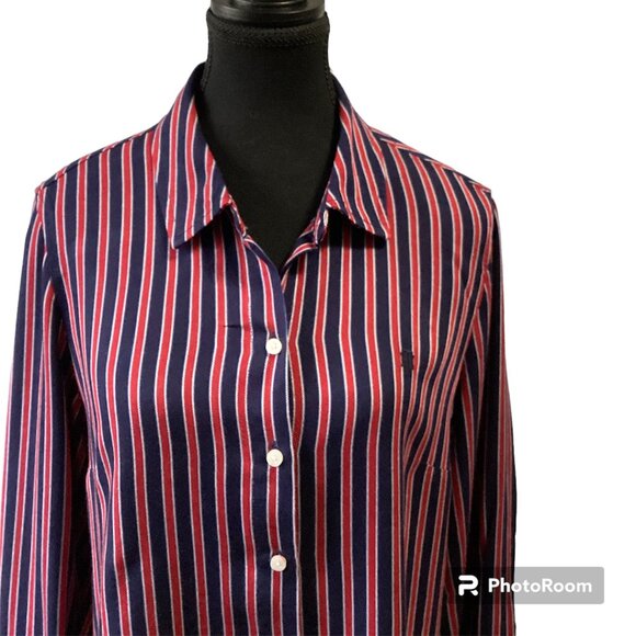 Tommy Hilfiger Striped Shirt (red, white, navy) - Size M - Picture 3 of 4
